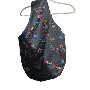 GAIAM beaded black tote bag